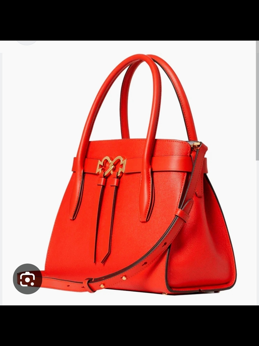 Red Leather KATE SPADE Knot Satchel Handbag with Gold Hardware Retails For $425